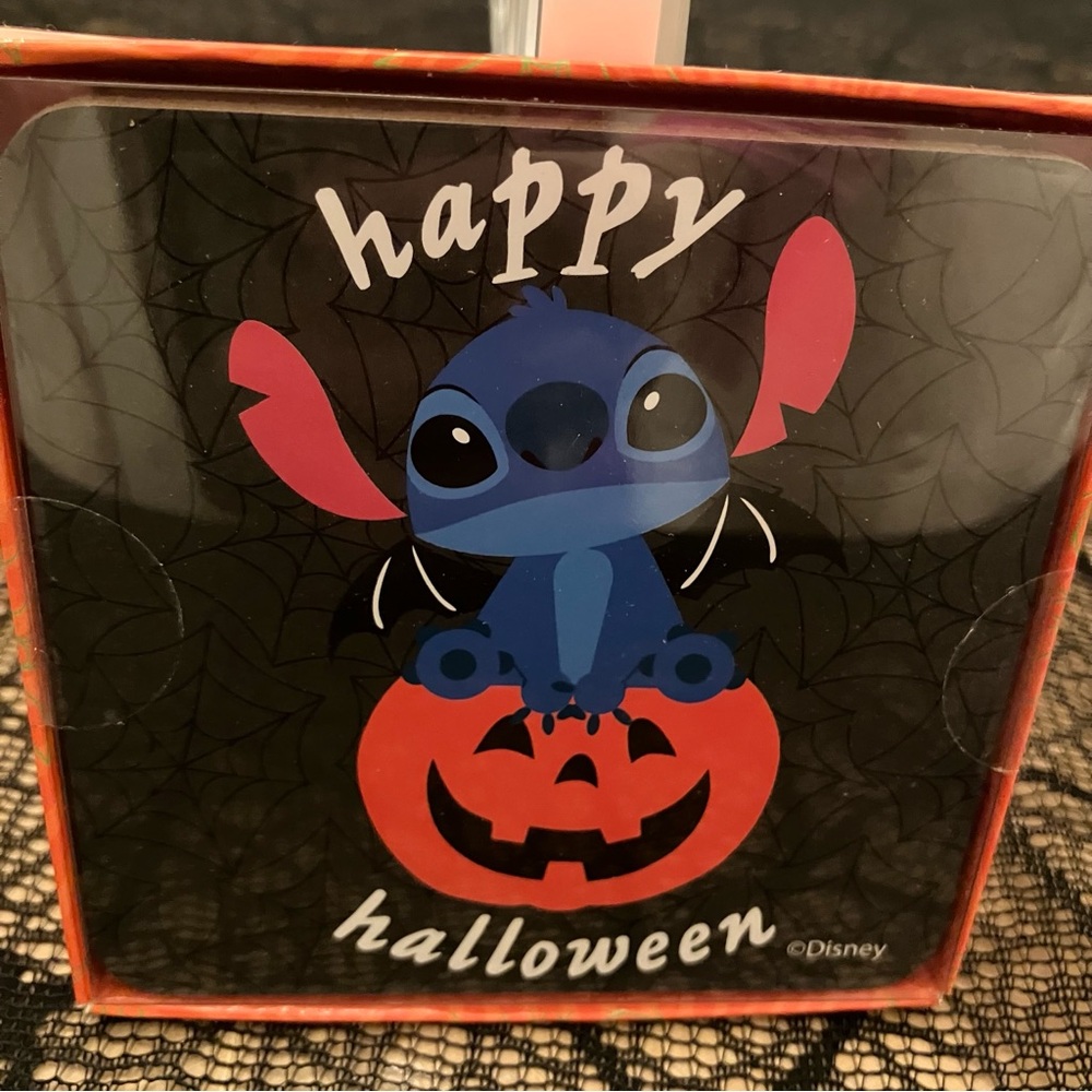 DISNEY Stitch Halloween Beverage Coasters Set of 4 NEW NIB